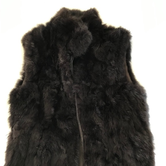 Saks Fifth Avenue Jackets & Blazers - Black rabbit fur vest from Saks